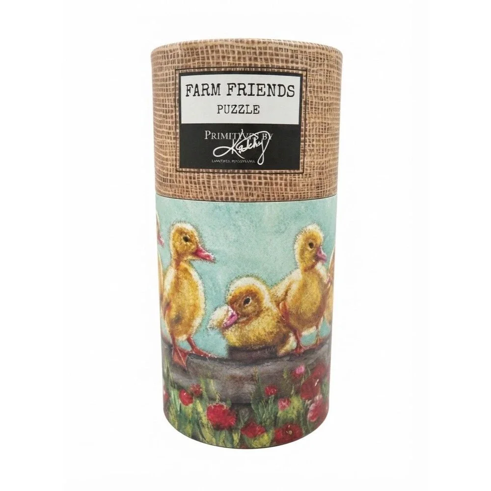 Primitives by Kathy Farm Friends 1000pc Puzzle - New Sealed Ducklings Art Box